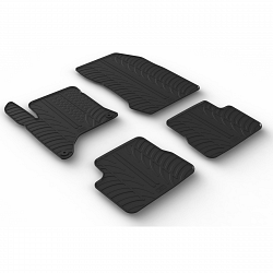 Custom Fit Rubber Floor Mats Compatible With Opel Corsa F MHEV (Hybrid) 10.2023-> 4 Pcs Set, With Raised Edge, Award Winning Design, Black Colour, Precision-Fit Rubber Car Mats