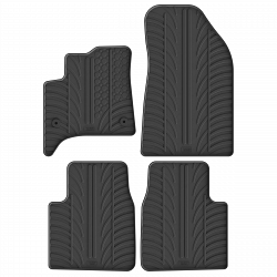 Custom Fit Rubber Floor Mats Compatible With Opel Frontera 10.2024-> 4 Pcs Set, With Raised Edge, Award Winning Design, Black Colour, Precision-Fit Rubber Car Mats