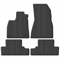 Design Gummi Fußmatten passend für Renault R5 ab BJ. 01.2025-> 4 tlg mit erhöhtem Rand Farbe Schwarz Gummimatten Automatten passgenau