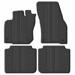 Custom Fit Rubber Floor Mats Compatible With Volkswagen Tayron 01.2024-> 4 Pcs Set, With Raised Edge, Award Winning Design, Black Colour, Precision-Fit Rubber Car Mats