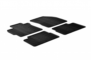 Design Gummi Fußmatten passend für Toyota Corolla Limousine BJ. 2007-2013 4 tlg mit erhöhtem Rand Farbe Schwarz Gummimatten Automatten passgenau