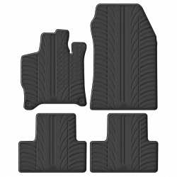 Custom Fit Rubber Floor Mats Compatible With Peugeot 308 Hatchback MHEV (Hybrid) 01.2022-> 4 Pcs Set, With Raised Edge, Award Winning Design, Black Colour, Precision-Fit Rubber Car Mats