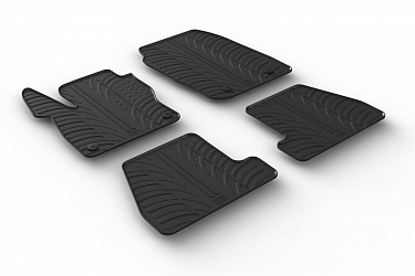 Custom Fit Rubber Floor Mats Compatible With Ford Focus, Focus ST & Focus RS, 5 Door Hatchback 10.2014-08.2018 4 Pcs Set, With Raised Edge, Award Winning Design, Black Colour, Precision-Fit Rubber Car Mats