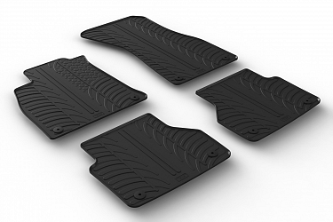 Custom Fit Rubber Floor Mats Compatible With Audi A7, S7 & RS7 4K 02.2018-> 4 Pcs Set, With Raised Edge, Award Winning Design, Black Colour, Precision-Fit Rubber Car Mats