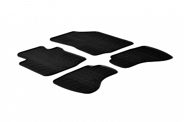 Design Gummi Fußmatten passend für Peugeot 107 BJ. 01.2009-04.2014 4 tlg mit erhöhtem Rand Farbe Schwarz Gummimatten Automatten passgenau