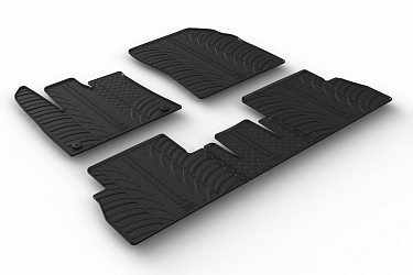 Custom Fit Rubber Floor Mats Compatible With Opel Combo With Switching Passenger Seat, With Round Fixings 09.2018-> 4 Pcs Set, With Raised Edge, Award Winning Design, Black Colour, Precision-Fit Rubber Car Mats