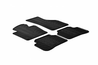 Design Gummi Fußmatten passend für Volkswagen Passat CC BJ. 05.2008-08.2016 4 tlg mit erhöhtem Rand Farbe Schwarz Gummimatten Automatten passgenau