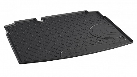 Design Kofferraumwanne kompatibel mit Volkswagen Golf VI Schrägheck BJ. 10.2008-12.2013 mit Ersatzrad Kofferraummatte passgenau mit erhöhtem Rand