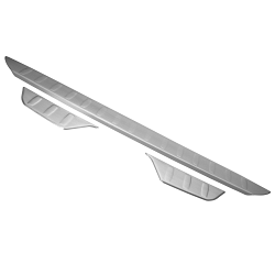 Stainless Steel Rear Bumper Protector Compatible With Mazda CX-3 3 pcs 06.2015-06.2018 Rearguard, Tailored Fit Bumper Guard,  Loading Edge Protector- Colour Brushed Stainless Steel