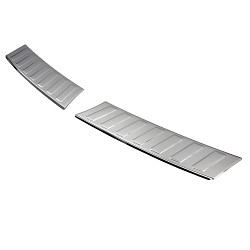 Stainless Steel Rear Bumper Protector Compatible With Opel Mokka II 01.2021-> Rearguard, Tailored Fit Bumper Guard,  Loading Edge Protector- Colour Polished Stainless Steel (Chrome)