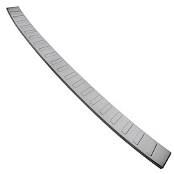 Stainless Steel Rear Bumper Protector Compatible With Volkswagen T6 Multivan, Transporter, California, Caravelle 06.2015-09.2019 Rearguard, Tailored Fit Bumper Guard,  Loading Edge Protector- Colour Brushed Stainless Steel
