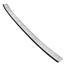 Stainless Steel Rear Bumper Protector Compatible With Volkswagen Taigo 10.2021-> Rearguard, Tailored Fit Bumper Guard,  Loading Edge Protector- Colour Polished Stainless Steel (Chrome)