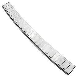 Stainless Steel Rear Bumper Protector Compatible With Volkswagen Golf VII Variant (Estate) 7.5 Facelift, also for R & GTD 01.2017-04.2020 Rearguard, Tailored Fit Bumper Guard,  Loading Edge Protector- Colour Polished Stainless Steel (Chrome
