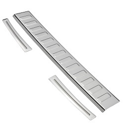 Stainless Steel Rear Bumper Protector Compatible With Kia Stonic 09.2017-> Rearguard, Tailored Fit Bumper Guard,  Loading Edge Protector- Colour Polished Stainless Steel (Chrome)