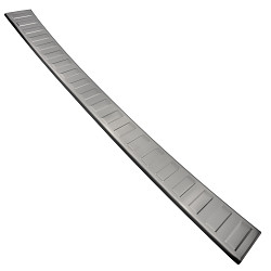 Stainless Steel Rear Bumper Protector Compatible With Fiat Doblo 11.2022-> Rearguard, Tailored Fit Bumper Guard,  Loading Edge Protector- Colour Brushed Stainless Steel
