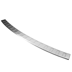 Stainless Steel Rear Bumper Protector Compatible With Volvo XC60 07.2017-> Rearguard, Tailored Fit Bumper Guard,  Loading Edge Protector- Colour Brushed Stainless Steel