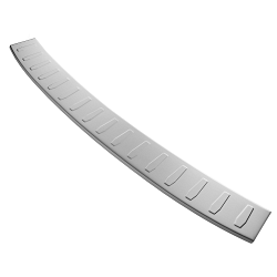 Stainless Steel Rear Bumper Protector Compatible With Skoda Octavia III RS Combi (Estate) 03.2017-10.2019 Rearguard, Tailored Fit Bumper Guard,  Loading Edge Protector- Colour Brushed Stainless Steel