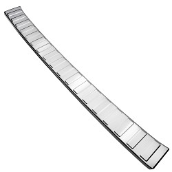 Stainless Steel Rear Bumper Protector Compatible With Volkswagen ID.BUZZ 10.2022-> Rearguard, Tailored Fit Bumper Guard,  Loading Edge Protector- Colour Polished Stainless Steel (Chrome)