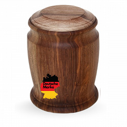 Handgefertigte Mini-Urne aus Walnussholz – Runde Erinnerungsurne mit Maserung – 10 cm hoch – Gedenkurne – Kleine Urne für Teilasche, Tierasche oder Andenken – Natürlich, stilvoll & einzigartig