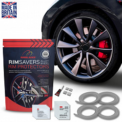Rimsavers Rot universal FELGENSCHUTZ & STYLING- mit L Profil für Alu Felgen bis 24 Zoll- Felgenschutzring Alu Felgen Ringe Felgenrandaufkleber Felgenstyling Felgenhornschutz SILBER