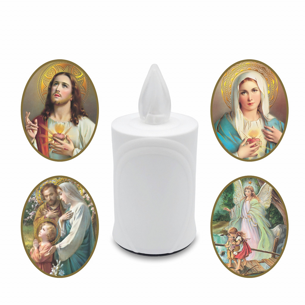 AROBA 4x LED Grabkerze Trauerlicht - Flackereffekt wie echte Kerze - lange Brenndauer bis 120 Tage - wiederverwendbar Friedhofskerze Gedenkkerze - weiß inkl. Auswahl an Heiligen AROBA 4x LED Grabkerze Trauerlicht - Flackereffekt wie echte Kerze - lange Brenndauer bis 120 Tage - wiederverwendbar Friedhofskerze Gedenkkerze - weiß inkl. Auswahl an Heiligen