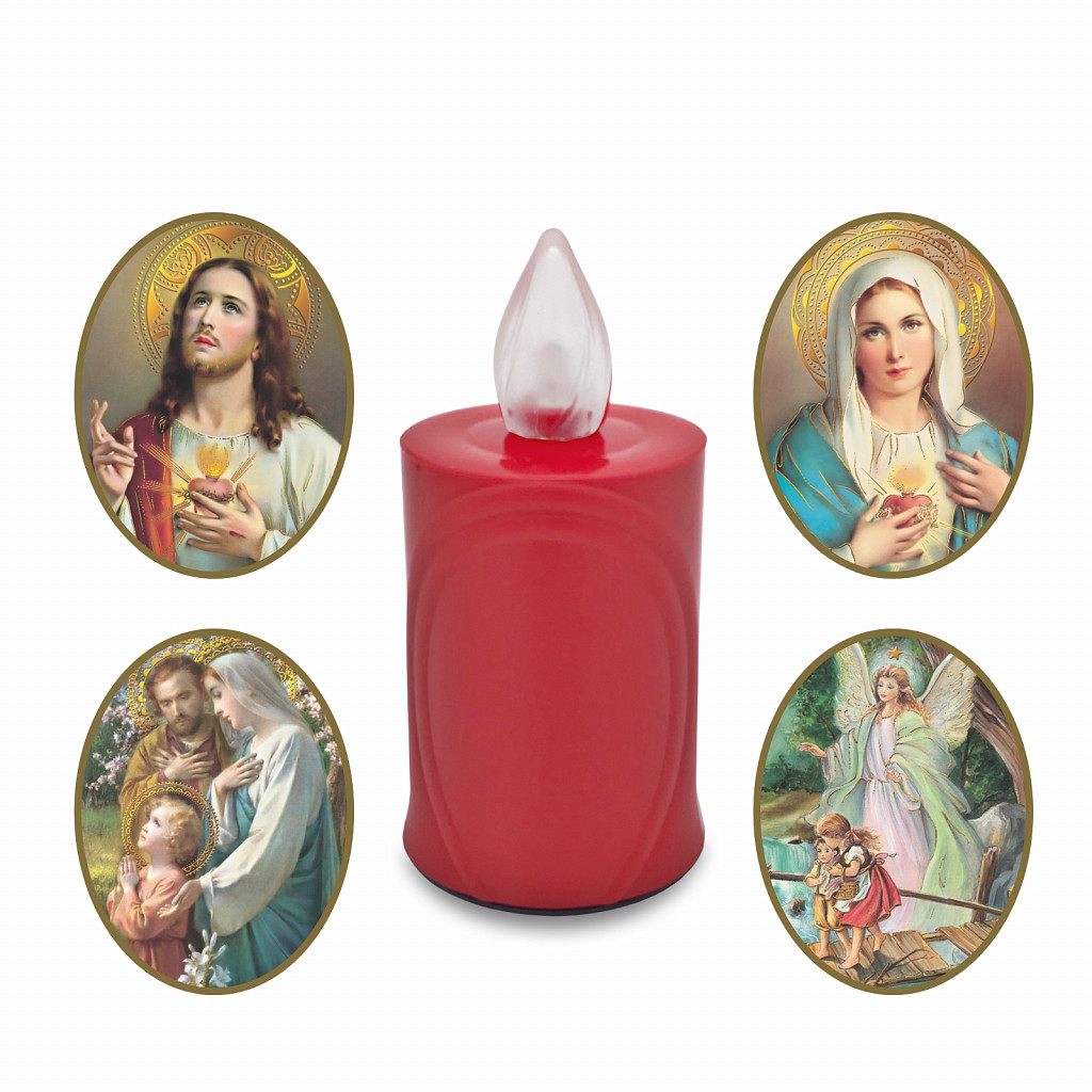 AROBA 4x LED Grabkerze Trauerlicht - Flackereffekt wie echte Kerze - lange Brenndauer bis 120 Tage - wiederverwendbar Friedhofskerze Gedenkkerze - rot inkl. Auswahl an Heiligen AROBA 4x LED Grabkerze Trauerlicht - Flackereffekt wie echte Kerze - lange Brenndauer bis 120 Tage - wiederverwendbar Friedhofskerze Gedenkkerze - rot inkl. Auswahl an Heiligen