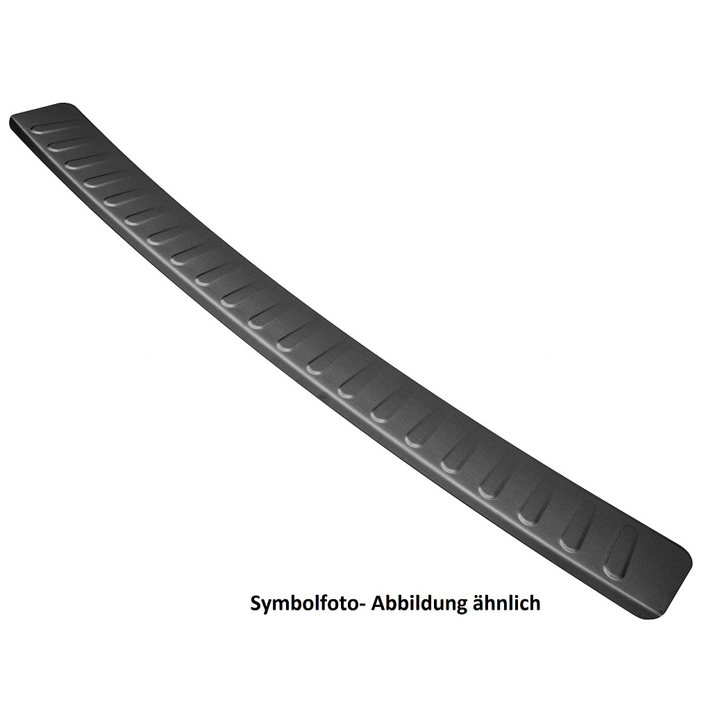 Stainless Steel Rear Bumper Protector Compatible With Skoda Superb Combi (Estate) & Scout 09.2015-06.2019 Rearguard, Tailored Fit Bumper Guard,  Loading Edge Protector- Colour Dark Grey Brushed Stainless Steel