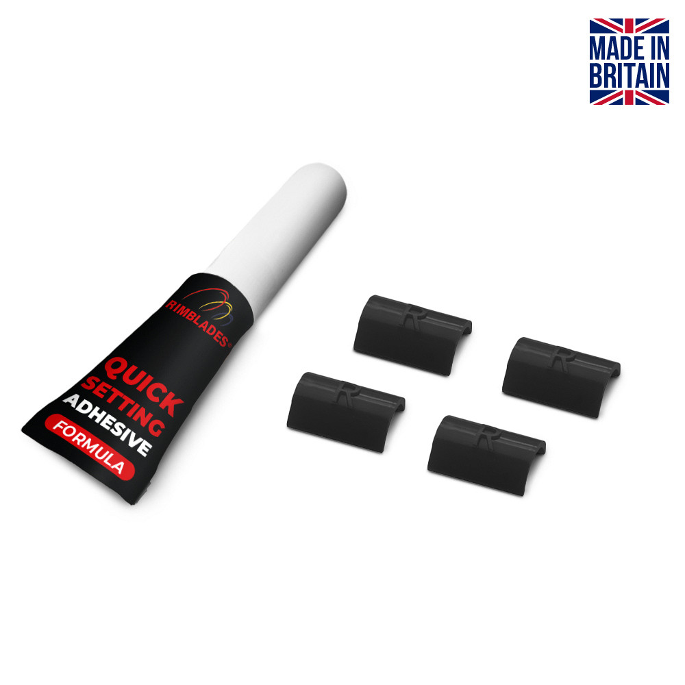 Rimblades Original 4 Stück Ersatz Abdeckkappen für den Schnitt mit Kleber- SCHWARZ