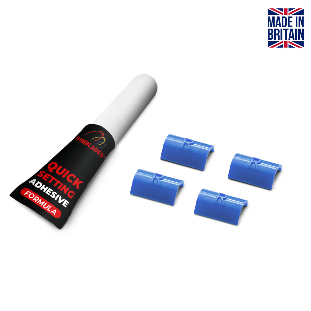 Rimblades Original 4 Stück Ersatz Abdeckkappen für den Schnitt mit Kleber- BLAU