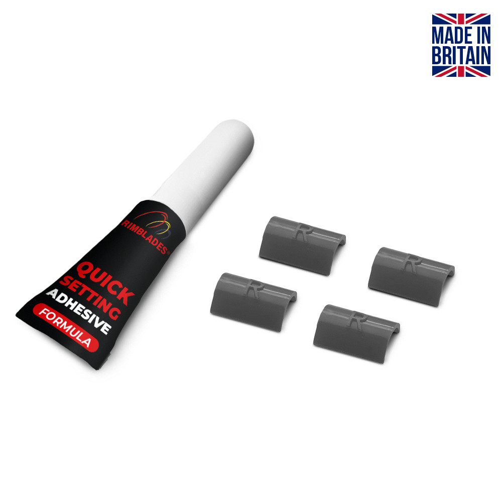 Rimblades Original Joining Clips - 4 Pieces Replacement Cover Caps For The Cut With Adhesive - GRAPHITE
