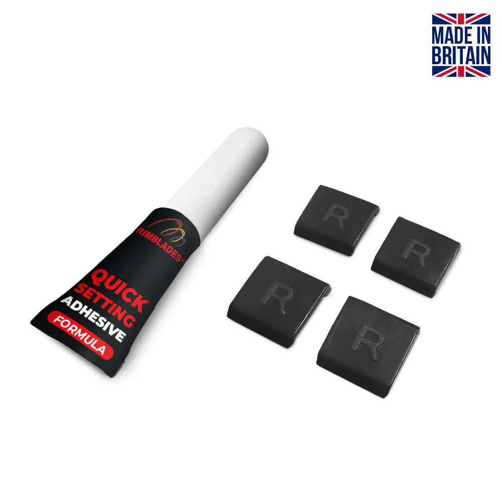 Rimsavers Joining Clips - 4 Pieces Replacement Cover Caps For The Cut With Adhesive - BLACK