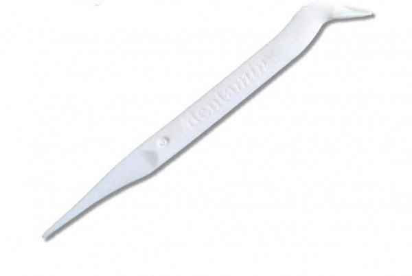 100 dentamin zobotrebcev v vrečki – posamezno higiensko oviti – 100 zobotrebcev s kavljem – bela – original dentamin