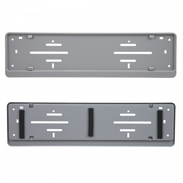 2x okvir registrskih tablic jeklo SVETLO SIVO prašno barvano za NEMČIJO in EU (tablice velikosti 520mm x 110mm) avtomobilski nosilec registrske tablice, okvir, nosilec
