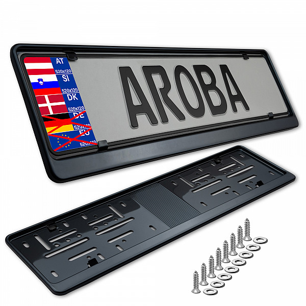 2x Premium Black Chrome 100% Stainless Steel License Plate Frame High Shine Polished for Austria, Slowenia, Denmark, Hungary (LICENSE PLATE SIZE 520MM X 120MM)
