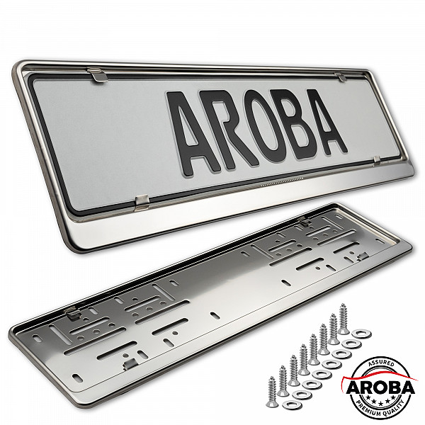 2x Premium 100% Stainless Steel License Plate Frame High Shine Polished for German Short Plates (LICENSE PLATE SIZE 460MM X 110MM)