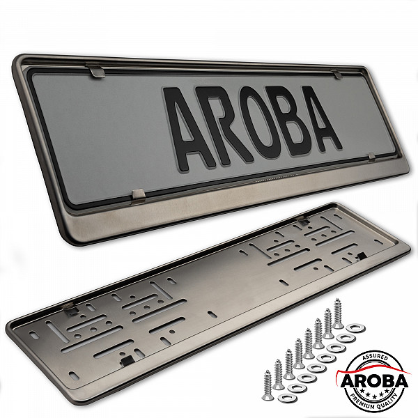2x Premium Brushed 100% Stainless Steel License Plate Frame Fine Brushed Surface for German and EU (LICENSE PLATE SIZE 520MM X 110MM)