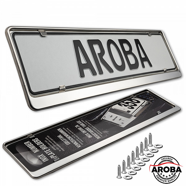 2x Premium 100% Stainless Steel License Plate Frame High Shine Polished for German Short Plates (LICENSE PLATE SIZE 460MM X 110MM)