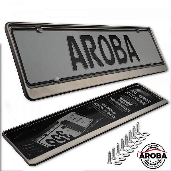 2x Premium Brushed 100% Stainless Steel License Plate Frame Fine Brushed Surface for German and EU (LICENSE PLATE SIZE 520MM X 110MM)