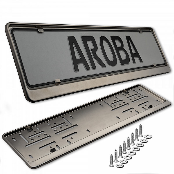 2x Premium Brushed 100% Stainless Steel License Plate Frame Fine Brushed Surface for German and EU (LICENSE PLATE SIZE 520MM X 110MM)