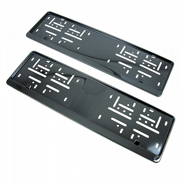 2x Premium Black Chrome 100% Stainless Steel License Plate Frame High Shine Polished for German and EU (LICENSE PLATE SIZE 520MM X 110MM)