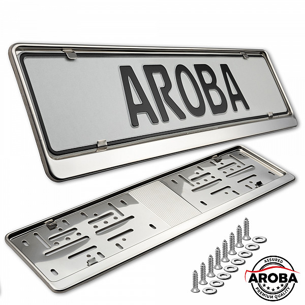 2x Premium 100% Stainless Steel License Plate Frame High Shine Polished for German Short Plates (LICENSE PLATE SIZE 460MM X 110MM)