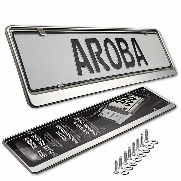 2x Premium 100% Stainless Steel License Plate Frame High Shine Polished for German Short Plates (LICENSE PLATE SIZE 460MM X 110MM)
