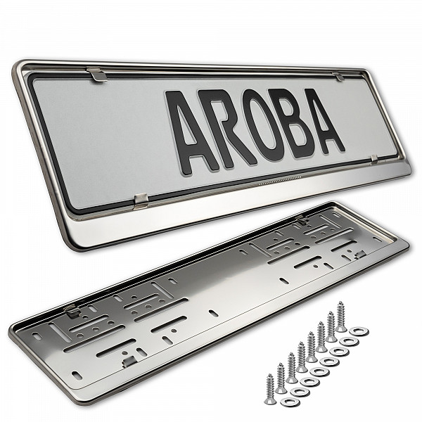 2x Premium 100% Stainless Steel License Plate Frame High Shine Polished for German Short Plates (LICENSE PLATE SIZE 460MM X 110MM)