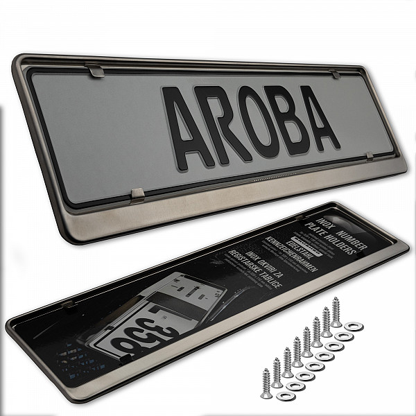 2x Premium Brushed 100% Stainless Steel License Plate Frame Fine Brushed Surface for German and EU (LICENSE PLATE SIZE 520MM X 110MM)