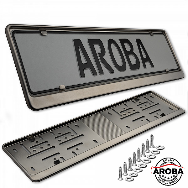 2x Premium Brushed 100% Stainless Steel License Plate Frame Fine Brushed Surface for German and EU (LICENSE PLATE SIZE 520MM X 110MM)