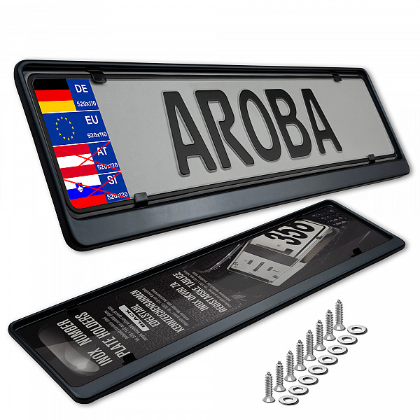 2x Premium Black Chrome 100% Stainless Steel License Plate Frame High Shine Polished for German and EU (LICENSE PLATE SIZE 520MM X 110MM)