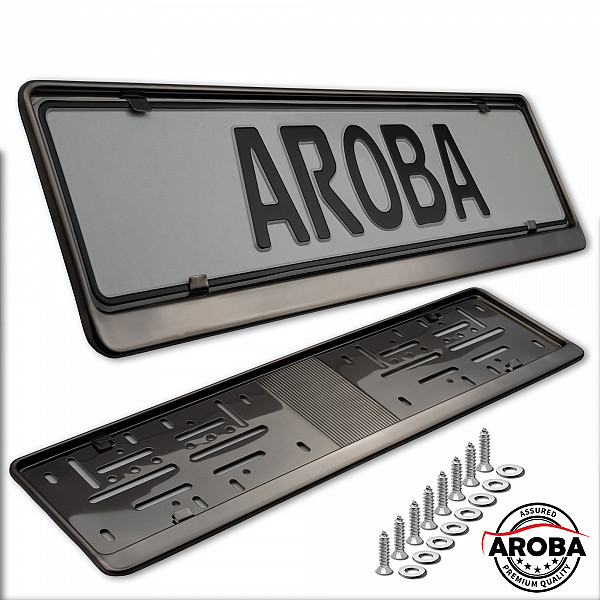 2x Premium Auto Kennzeichenhalter 100% EDELSTAHL GRAPHITE poliert (Dark Mirror) für DEUTSCHLAND und EU (Kennzeichen der Größe 520mm x 110mm) Nummernschildhalter Kennzeichenhalterung Kennzeichenrahmen INOX Rostfreier Stahl V2A