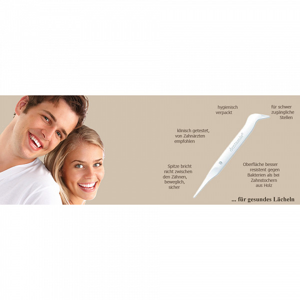 3x 60 dentamin zobotrebcev v žepni škatli – 180 zobotrebcev s kavljem – bela – original dentamin – v praktični dozirni škatli