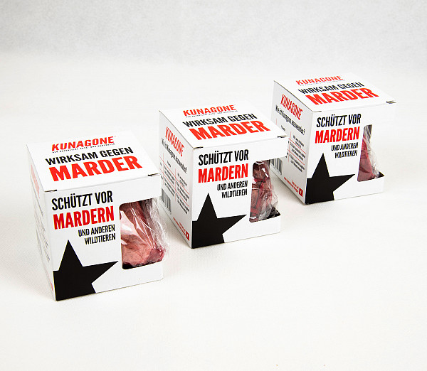 3X Kunagone natürlicher Schutz gegen Marder & Wildtiere Marderabwehr Marderschutz Marder Stop Schreck für Auto, Motorrad, Motorraum, Dachboden, Keller, Haus, Carport Naturprodukt 3er Pack