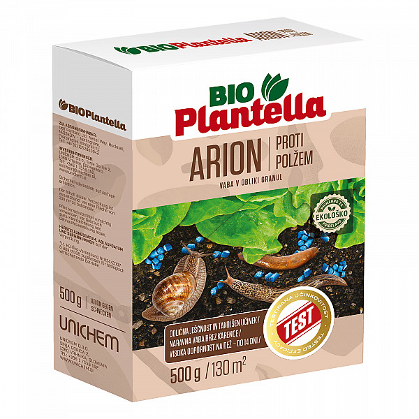 Arion Schneckenkorn BIO PLANTELLA – Natürliches Schneckenmittel wirkt gezielt gegen Nacktschnecken | 1 kg Blaugranulat mit Langzeitwirkung – Regenfest & Haustierfreundlich